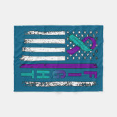 Suicide Prevention Awareness Usa American Flag Rib Fleece Deken (Voorkant (Horizontaal))