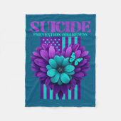 Suicide Prevention Awareness Usa Flag  Fleece Deken (Voorkant)
