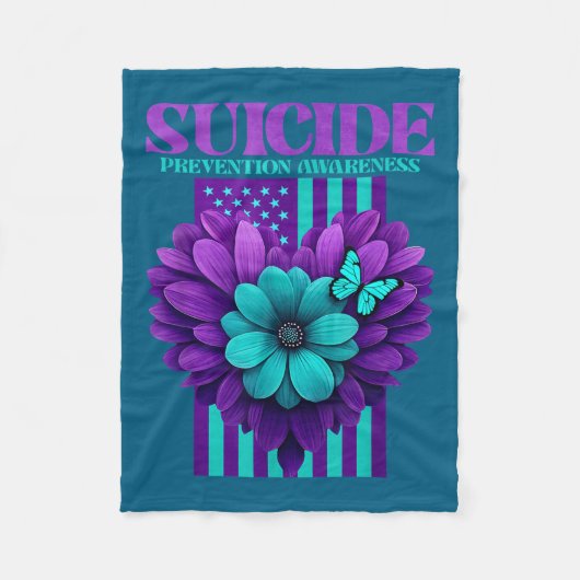 Suicide Prevention Awareness Usa Flag  Fleece Deken (Voorkant)