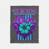Suicide Prevention Awareness Usa Flag Premium Fleece Deken (Voorkant)