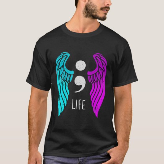 Suicide Prevention Awareness vleugels Engel Semico T-shirt (Voorkant)
