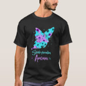 Suicide Prevention Awareness Vlinder Zonnebloem P T-shirt (Voorkant)