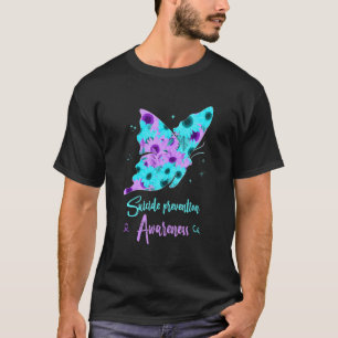 Suicide Prevention Awareness Vlinder Zonnebloem P T-shirt