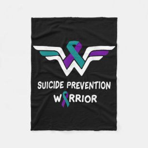 Suicide Prevention Awareness Warrior Paarse & Fleece Deken