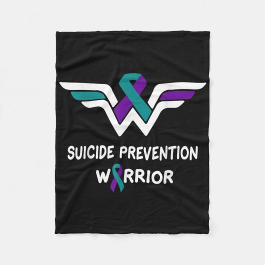 Suicide Prevention Awareness Warrior Paarse & Fleece Deken (Voorkant)