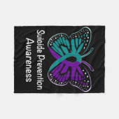 Suicide Prevention Awareness Warrior Paarse & Fleece Deken (Voorkant (Horizontaal))