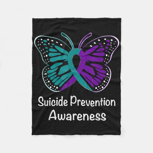 Suicide Prevention Awareness Warrior Paarse & Fleece Deken (Voorkant)