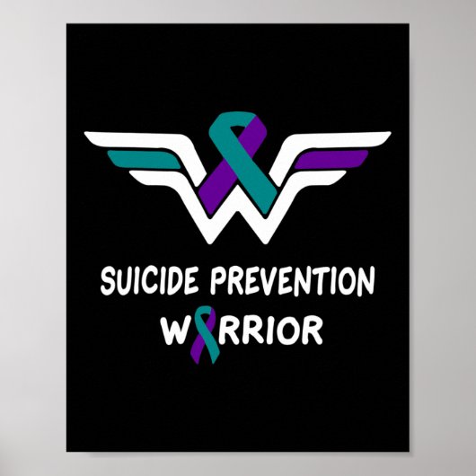 Suicide Prevention Awareness Warrior Paarse en Te Poster (Voorkant)