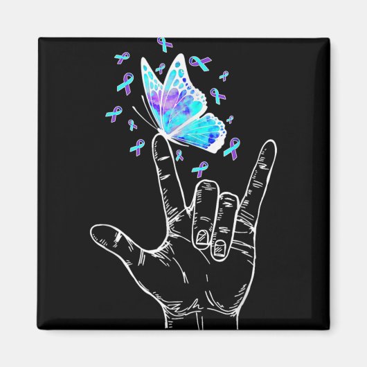 Suicide Prevention Awareness Week Butterfly Love H Magneet (Voorkant)