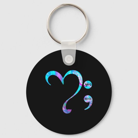 Suicide Prevention Awareness Week Heart Mannen Wom Sleutelhanger (Voorkant)