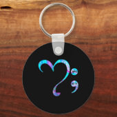Suicide Prevention Awareness Week Heart Mannen Wom Sleutelhanger (Voorkant)