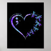 Suicide Prevention Awareness Week Heart Semicolon  Poster (Voorkant)