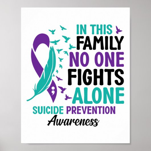 Suicide Prevention Awareness Week Ribbon Support Poster (Voorkant)