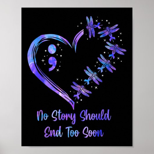 Suicide Prevention Awareness Week Semicolon Dragon Poster (Voorkant)
