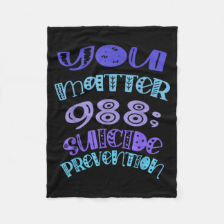 Suicide Prevention Awareness You 988 Mental Health Fleece Deken