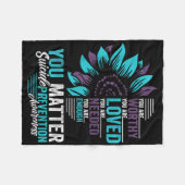 Suicide Prevention Awareness You Are Worthy Loved Fleece Deken (Voorkant (Horizontaal))