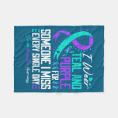 Suicide Prevention I Wear Teal And Purple Mental H Fleece Deken (Voorkant (Horizontaal))