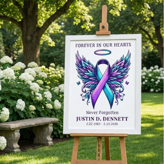 Suicide Prevention Memorial Funeral Welcome Sign Poster