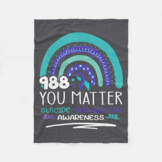 Suicide Prevention Purple Teal Rainbow You Semicol Fleece Deken