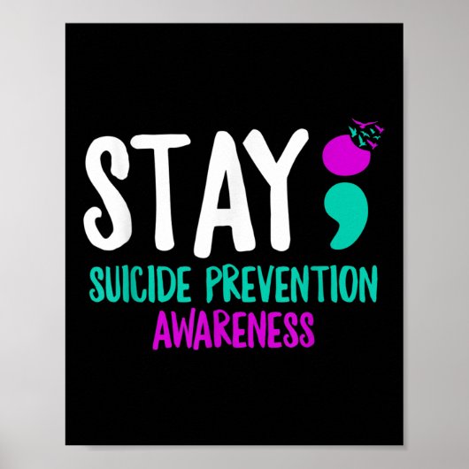 Suicide Prevention Semicolon Mental Health Act Poster (Voorkant)