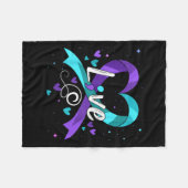 Suicide Prevention - Semicolon Suicide Awareness R Fleece Deken (Voorkant (Horizontaal))