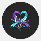 Suicide Prevention - Semicolon Suicide Awareness R Ronde Sticker (Voorkant)