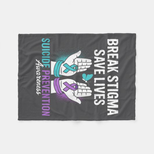 Suicide Prevention Suprt Break Stigma Suicide Awar Fleece Deken (Voorkant (Horizontaal))