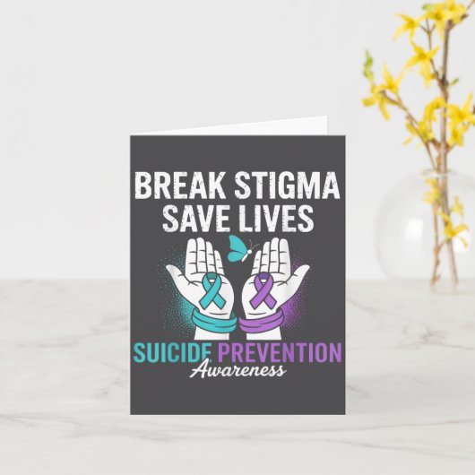 Suicide Prevention Suprt Break Stigma Suicide Awar Kaart (Gele Bloem)
