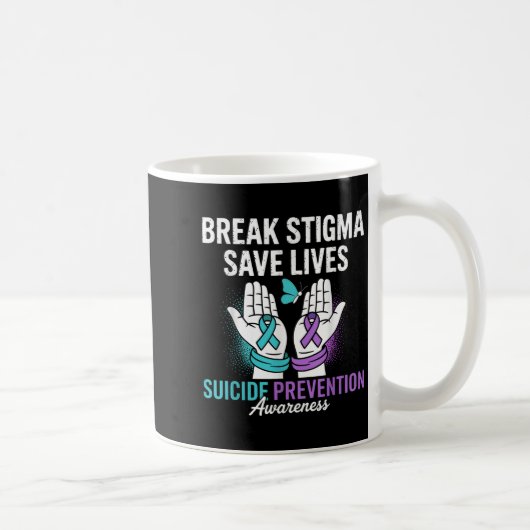 Suicide Prevention Suprt Break Stigma Suicide Awar Koffiemok (Rechts)