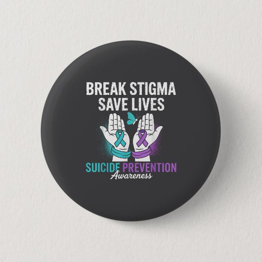 Suicide Prevention Suprt Break Stigma Suicide Awar Ronde Button 5,7 Cm (Voorkant)