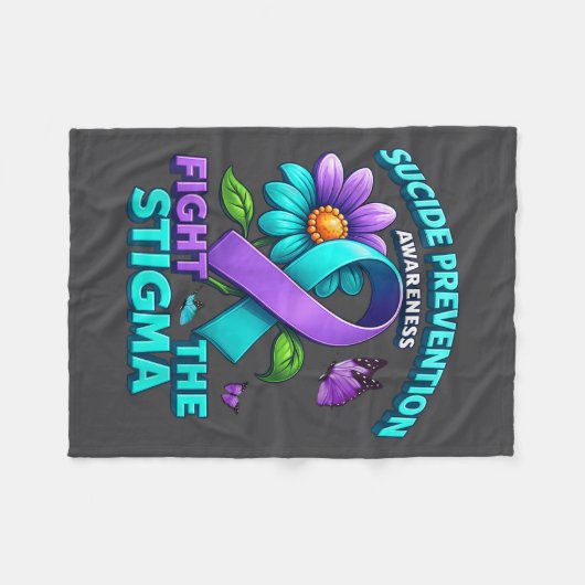 Suicide Prevention Suprt Fight Stigma Suicide Awar Fleece Deken (Voorkant (Horizontaal))