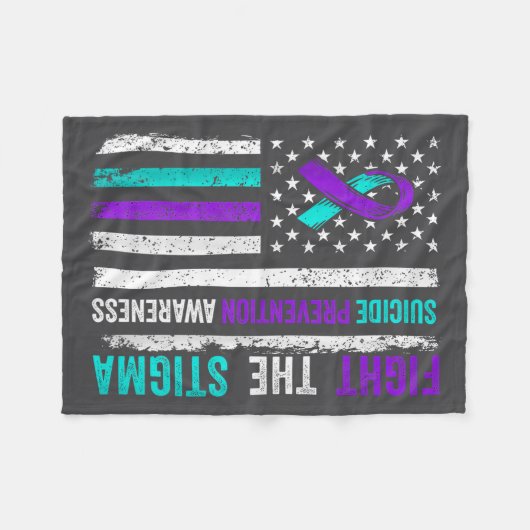 Suicide Prevention Suprt Fight Stigma Suicide Awar Fleece Deken (Voorkant (Horizontaal))