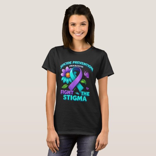 Suicide Prevention Suprt Fight Stigma Suicide Awar T-shirt (Voorkant volledig)