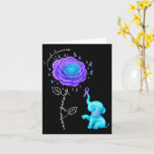 Suicide Prevention Teal Purple Flower Elephant Rib Kaart (Gele Bloem)