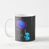 Suicide Prevention Teal Purple Flower Elephant Rib Koffiemok (Links)
