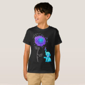 Suicide Prevention Teal Purple Flower Elephant Rib T-shirt (Voorkant volledig)