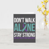 Suicide Prevention Teal Purple Ribbon Suprt Kaart (Gele Bloem)