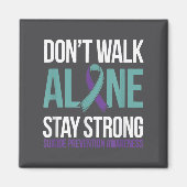Suicide Prevention Teal Purple Ribbon Suprt Magneet (Voorkant)