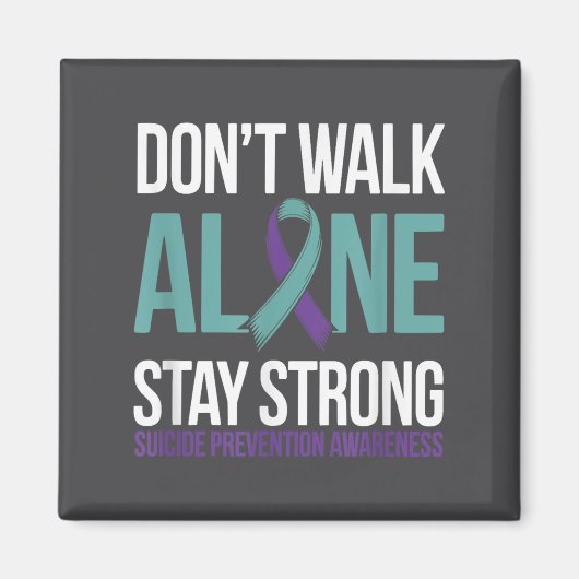 Suicide Prevention Teal Purple Ribbon Suprt  Magneet (Voorkant)