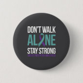 Suicide Prevention Teal Purple Ribbon Suprt  Ronde Button 5,7 Cm (Voorkant)