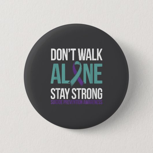 Suicide Prevention Teal Purple Ribbon Suprt  Ronde Button 5,7 Cm (Voorkant)