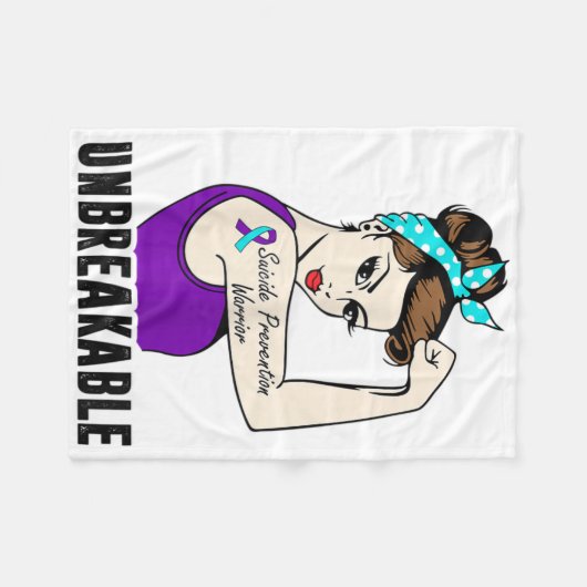 Suicide Prevention Warrior Unbreakable Perfect Str Fleece Deken (Voorkant (Horizontaal))