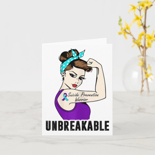 Suicide Prevention Warrior Unbreakable Perfect Str Kaart (Gele Bloem)