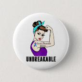Suicide Prevention Warrior Unbreakable Perfect Str Ronde Button 5,7 Cm (Voorkant)