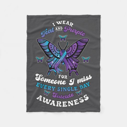 Suicide Prevention Wear Teal Purple Someone I Miss Fleece Deken (Voorkant)