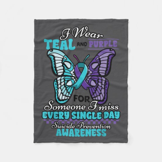 Suicide Prevention Wear Teal Purple Someone I Miss Fleece Deken (Voorkant)