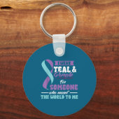 Suicide Prevention Wear Teal Purple Someone Meant  Sleutelhanger (Voorkant)