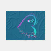 Suicide Prevention Week Dragonfly Heart Ribbon Sem Fleece Deken (Voorkant (Horizontaal))