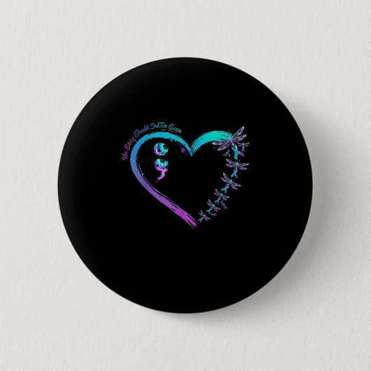 Suicide Prevention Week Dragonfly Heart Ribbon Sem Ronde Button 5,7 Cm (Voorkant)