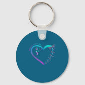 Suicide Prevention Week Dragonfly Heart Ribbon Sem Sleutelhanger (Voorkant)